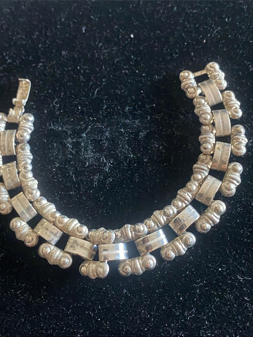 Silver Beaded Link Bracelet